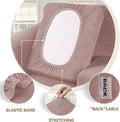 Velvet High Stretch Couch Covers for 3 Cushion, 4 Pieces – Pink