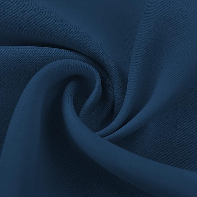 NICETOWN Blackout Curtains Panels for Bedroom, Morrocan Blue 2 Panels, 52 x 92 Inch, 3 Pass Microfiber Noise Reducing Thermal Insulated Solid Ring Top Blackout Window Drapes