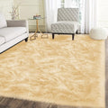 Latepis Yellow Area Rug for Living Room 6x9 Faux Fur Fluffy Rug Washable Sheepskin Rugs for Bedroom Boho Furry Rugs, Rectangle