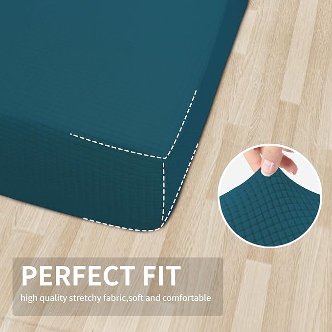 Easy-Going Stretch Cushion Cover Sofa Cushion Furniture Protector Sofa Seat Sofa slipcover Sofa Cover Soft Flexibility with Elastic (Chiar Cushion,Peacock Blue)