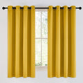NICETOWN Room Darkening Gold Curtains 63 inch Length 2 Panels - Grommet Top Sound Reduction Privacy Faux Silk Satin Thermal Drapes for Bedroom/Living Room, W52 x L63