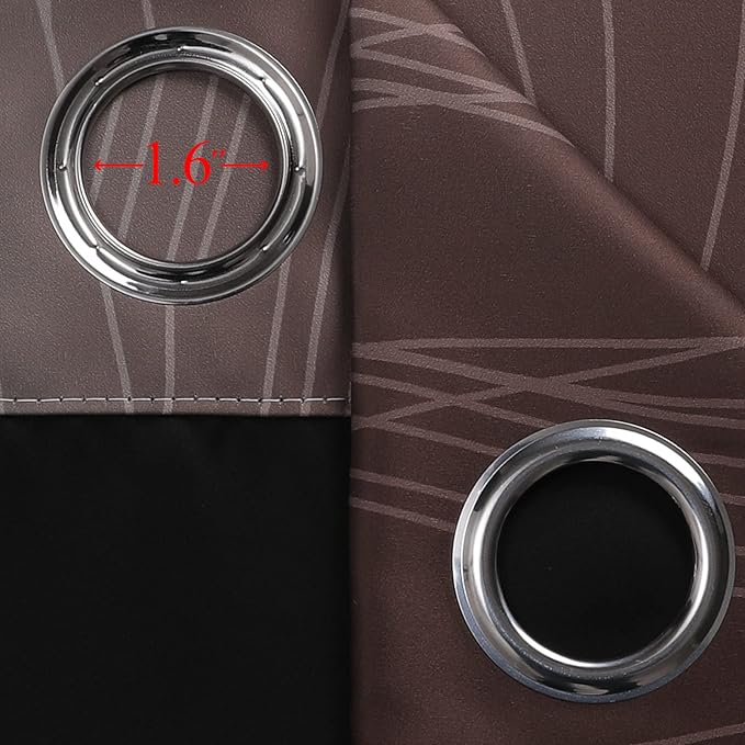 Estelar Textiler Brown and Teal Ombre Blackout Curtains 63 Inches Long for Kids Room, Thermal Insulated Gradient Full Light Blocking Grommet Blackout Drapes for Bedroom, 52Wx63L, 2 Panels