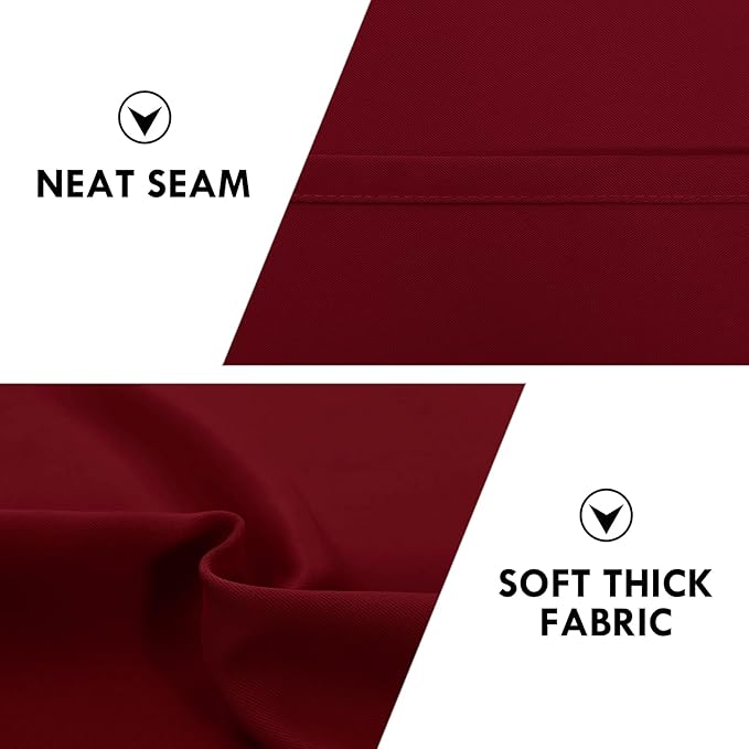 DWCN Burgundy Room Darkening Blackout Curtains - Thermal Insulated Privacy Energy Saving Window Curtain Drapes 38 x 63 inch Length, Set of 2 Bedroom Living Room Curtains