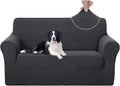 U-NICE HOME Loveseat Cover Stretch Couch Cover Sofa Cover Sofa Slipcover Furniture Protector for 2 Cushion Couch Sofa Pet Friendly(Loveseat, Dark Grey)