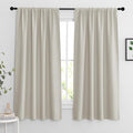 RYB HOME Curtains for Bedroom 84 inches Long 2 Panels Set, Privacy Thermal Insultaed Sunlignt Heat Blocking Drapes for Nursery Rental Room, Width 42 by Length 84, Natural