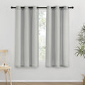 NICETOWN Thick Linen Blend Curtains Flax Textured for Bedroom, Rustic Grommet Semi Sheer Privacy Added Window Curtains & Drapes Light Filtering for Nursery, Gray, W42 x L63, Set of 2