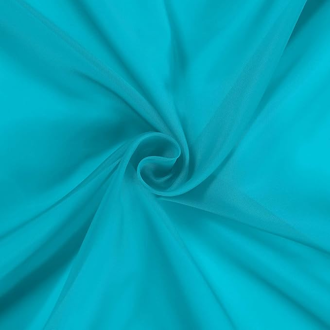 OWENIE Sheer Curtain 90 Inches Long 2 Panels Set for Living Room Bedroom, Light Filtering Rod Pocket Clear Sheer Curtain 2Pcs, Each 42" W x 90" L, Marine