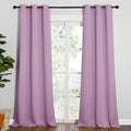 NICETOWN Room Darkening Drapes for Nursery - Light Blocking Curtain Panels for Bedroom Girl Room, Soft Fabric Window Treatment (Lilac, 42 inches Width by 95 inches Length, 1 Pair)