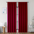 Simplebrand Ava Red Blackout Curtains for Bedroom 90 Inches Long 2 Panels Set, Solid Privacy Energy Saving Living Room Window Treatment Curtains Blackout Drapes, W50 x L90 Inch, Red