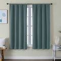 Simplebrand Ava Dark Green Blackout Curtains for Bedroom 63 Inch Length 2 Panels Set, Privacy Thermal Insulated Rod Pocket Door Window Curtains for Patio French Door Front Door, W40 x L63 Inch