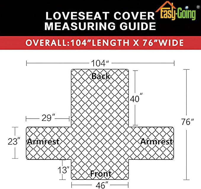 Easy-Going Reversible Loveseat Couch Cover for 2 Cushion Couch Sofa Cover for Dogs Water Resistant Furniture Protector with Foam Sticks Elastic Straps for Pet (Loveseat, Camel/Ivory)