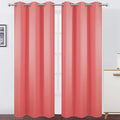 LEMOMO Blackout Curtains 42 x 84 inch/Coral Curtains Set of 2 Panels/Thermal Insulated Room Darkening Bedroom Curtains
