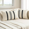 MIULEE Set of 2 Black Boho Decorative Lumbar Pillow Covers 12x20 Inch Farmhouse Rustic Couch Throw Pillows Modern Cotton Cushion Covers Retro Cute Macrame Woven Spring Home Decor for Bed Sofa Chair