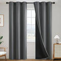 SimpleHome 100% Blackout Curtains for Bedroom,Thermal Insulated Grey Grommet Window Drapes Room Darkening Curtains for Living Room with Black Back,38 x 84 Inch,2 Panels