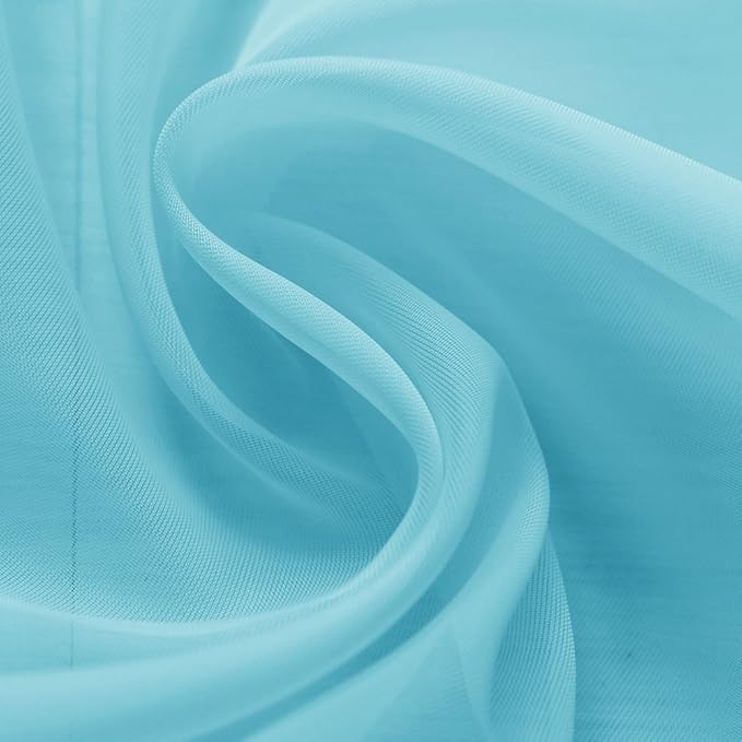 NICETOWN Sheer Curtains for Bedroom Windows 84 inch Length, Grommet Casual Voile Sheer with Light Filter Window Treatments for Nursery/Living Room, Baby Blue, Set of 2, 54" Wide