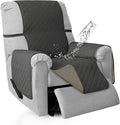 ISSUNTEX Double Protection 100% Waterproof Recliner Covers for Living Room, Reversible Furniture Protector Recliner Couch Sofa Slipcover for Dogs, Pets, Kids (Recliner, Dark Gray/Beige)