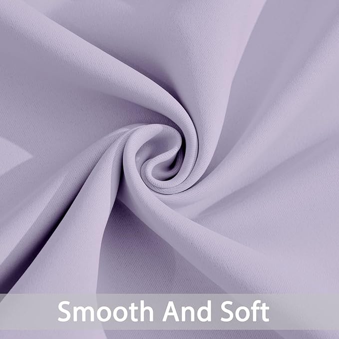 Yakamok Blackout Curtains Room Darkening Thermal Insulated Window Panels,Solid Grommet Top Drapes for Bedroom/Living Room(42Wx72L, Lilac, 2 Panels)