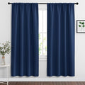 RYB HOME Blackout Curtains for Bedroom Living Room 72 inches Long, Thermal Insulated Privacy Rod Pocket Drapes for Nursery Office Home Theater, Width 34 by Length 72, Navy Blue, 2 Panels
