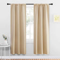 NICETOWN Blackout Room Darkening Curtains - Home Decoration Light & Noise Reducing Thermal Insulated Window Draperies with Rod Pocket Top (Biscotti Beige, 2 Panels, 34 inches Wide x 72 inches Long)
