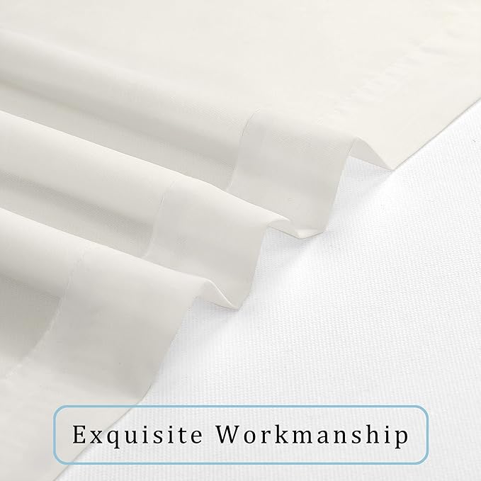 OWENIE Sheer Curtains 90 Inches Long, Elegant Sheer Curtains for Bedroom, Window Voile Sheer Curtain Panels/Drapes/Treatment for Living Room, 2Pcs, Each 42" W x 90" L, Ivory