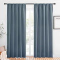 NICETOWN Window Curtains Blackout Drapes, Smoky Blue, 1 Pair, 52 by 84-Inch, Thermal Insulated Solid Rod Pocket Blackout Curtains/Draperies for Living Room