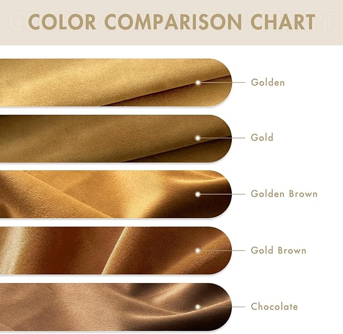 MIULEE Velvet Curtains Golden Elegant Grommet Thermal Insulated Soundproof Room Darkening Curtains/Drapes for Classical Living Room Bedroom Decor 52 x 84 Inch Set of 2