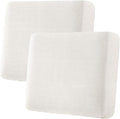 H.VERSAILTEX Super Stretch Individual Seat Cushion Covers - Sofa Couch Cushion Slipcover Sets - Thick Jacquard Textured Twill Fabric - Large (2 Piece, Porcelain White)