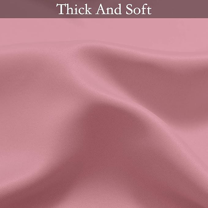 SimpleHome Ombre Room Darkening Curtains for Living Room, Light Blocking Gradient Pink to Greyish White Thermal Insulated Grommet Window Curtains/Drapes for Bedroom, 2 Panels, 52x84 inches Length