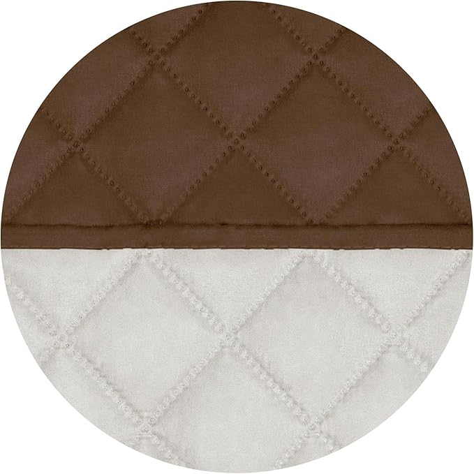 PureFit Reversible Quilted Sofa Cover, Water Resistant Slipcover Furniture Protector, Washable Couch Cover with Non Slip and Elastic Straps for Kids, Dogs, Pets (Chair, Coffee/Ivory)