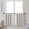 Simplebrand Ava Natural Short 30 Inches Blackout Curtain 2 Panels Set, Half Window Rod Pocket Privacy Curtain Tiers for Kitchen, Curtains Blackout for Bathroom Shades, W30 x L30 Inch, Natural
