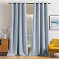 MIULEE Blackout Curtains 96 Inches Long for Bedroom Living Room Thermal Insulated Room Darkening Grommet Top Solid Light Blocking Drapery Set of 2 Window Panels Light Blue