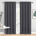 DWCN Blackout Curtains for Living Room 95 Inch Length 2 Panels Set, Solid Thermal Insulated Energy Saving Rod Pocket Window Treatment Curtains Blackout Drapes (W52 x L95 Inch, Dark Grey)