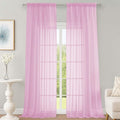 OWENIE Pink Sheer Curtains 120 Inches Long 2 Panels Set, Airy Lightweight Sheer Pink Curtains for Living Room Bedroom, Farmhouse Voile Filmy Rod Pocket Curtains Drapes, 2 Pcs, Each 59" Wx120 L Inch