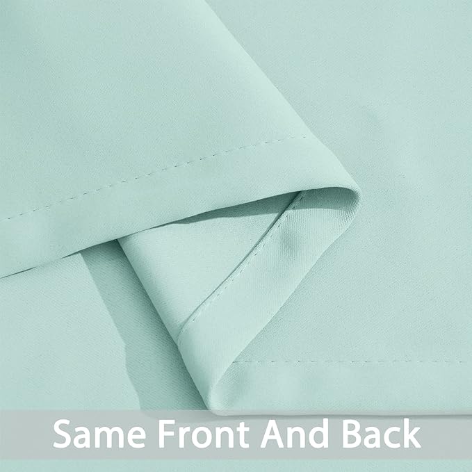 Yakamok Blackout Curtains Room Darkening Thermal Insulated Window Panels,Solid Grommet Top Drapes for Bedroom/Living Room(42Wx84L, Aqua, 2 Panels)