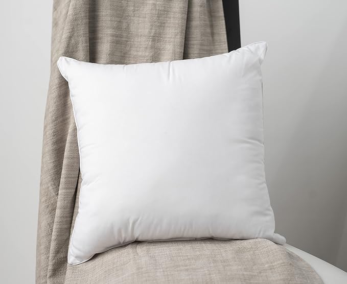 LANE LINEN 26x26 White Throw Pillow Inserts – Pack of 2 White, Fluffy Decorative Insert for Throw Pillow Covers, Perfect for Couch, Bed, Outdoor Use, and Elegant Sofa or Living Room Decor