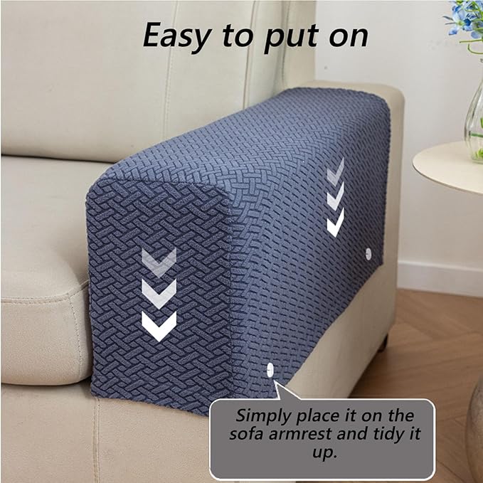 Soothing Home Sofa Covers, Sofa Hero Covers, Wear-Resistant Universal Couch Covers Washable Stretch Sectional Couch Cushion Covers (Light Green,Arm Rest Covers 2pcs)