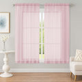 OWENIE Sheer Blush Curtains, Sheer Curtains 63 inch Length 2 Panels Set, Rod Pocket Voile Fimly Sheer Drapes for Living Room Bedroom, 2pcs, Blush, Each 59" W x 63" L