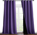 NICETOWN 100% Blackout Blinds, Set of 2, 52 inches x 120 inches, Laundry Room Decor Window Treatment Curtains for Large Patio Sliding Door, Thermal Insulated Lilac Purple Curtains for Bedroom
