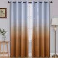 SimpleHome Ombre Room Darkening Curtains for Bedroom, Light Blocking Gradient Grey White to Burnt Orange Thermal Insulated Grommet Window Curtains/Drapes for Living Room,2 Panels, 52x84 inches Length