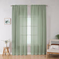 OWENIE Sheer Curtains, Sage Green Sheer Curtains 78 inch Length 2 Panels Set, Rod Pocket Voile Fimly Sheer Drapes for Living Room/Bedroom, 2pcs, Each 42" W x 78" L