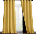 NICETOWN Full Shading Curtains 90 inches Long 2 Panels Set for Windows, Super Heavy-Duty Black Lined Blackout Curtains for Bedroom, Privacy Assured Window Treatment (Bright Yellow, Pack of 2, 52" W)