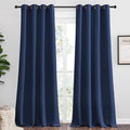 NICETOWN Bedroom Blackout Curtains Panels, 1 Pair, 55 inches by 92 Inch, Navy, Triple Weave Energy Saving Thermal Insulated Solid Grommet Blackout Draperies for Patio