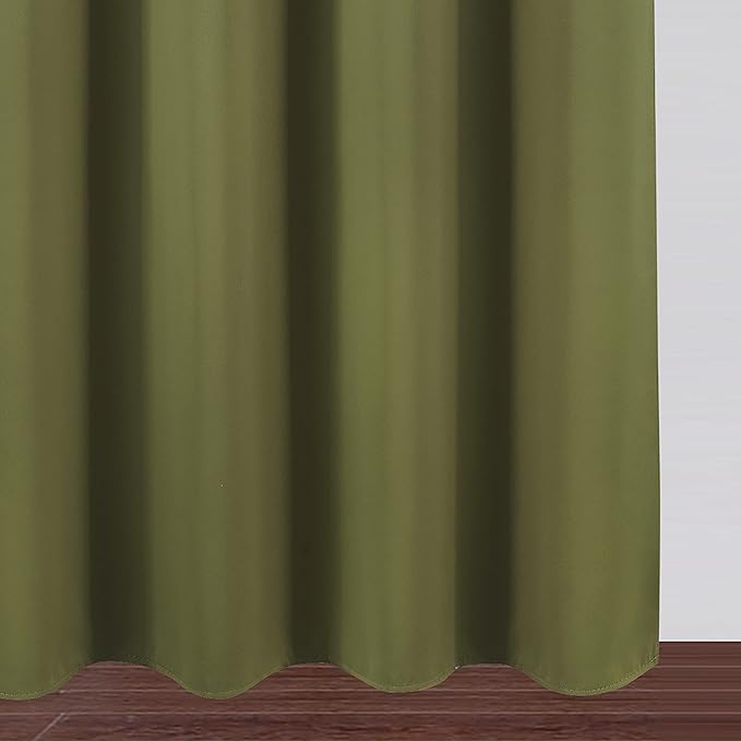 LEMOMO Blackout Curtains 52 x 45 inch/Olive Green Curtains Set of 2 Panels/Thermal Insulated Room Darkening Bedroom Curtains