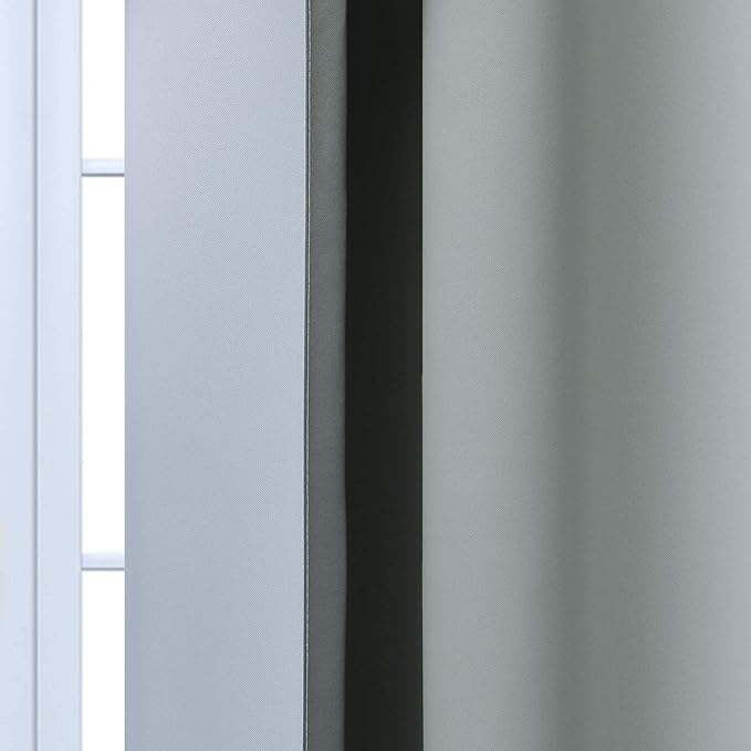Yakamok 84 Inch Length Gray and Greyish White Gradient Color Ombre Curtains for Bedroom, Room Darkening Thermal Insulated Grommet Window Drapes for Living Room (2 Panels, 52x84 Inch)