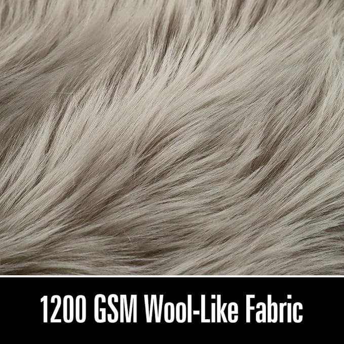 LOCHAS Soft Fluffy Faux Fur Rugs for Bedroom Bedside Rug 3x5 Feet, Washable, Furry Sheepskin Area Rug for Living Room Girls Room, Luxury Shag Carpet Home Decor, Beige