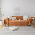 HANDONTIME Dark Orange Sofa Covers Couch Cover for Dogs Colorful Tassel Lovetseat Covers Pet Couch Cover Bohemian Sofa Cover for Couch Vintage Boho Couch Covers Futon Cover Pet-Friendly, 71" X118"