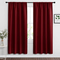 RYB HOME Blackout Curtains for Bedroom Living Room 72 inches Long, Thermal Insulated Privacy Rod Pocket Drapes for Nursery Office Home Theater, Width 42 by Length 72, Burgundy Red, 2 Panels