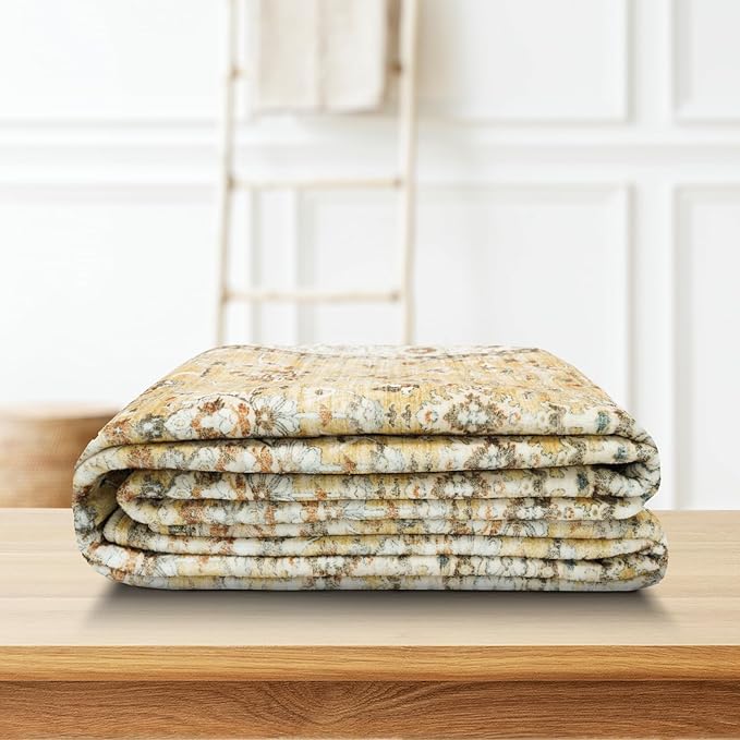 Washable Runner Rug 3x8 - Hallway Runner Rug Kitchen Rugs and Mats Non Skid Washable Waterproof Carpet Runner for Living Room Bedroom Bathroom (Gold, 3X8)