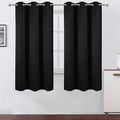 LEMOMO Black Thermal Blackout Curtains/38 x 63 Inch/Set of 2 Panels Room Darkening Curtains for Bedroom