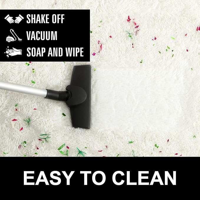 LOCHAS Ultra Soft Indoor Modern Area Rugs Fluffy Living Room Carpets for Children Bedroom Home Decor Nursery Rug 2x3 Feet, Cream